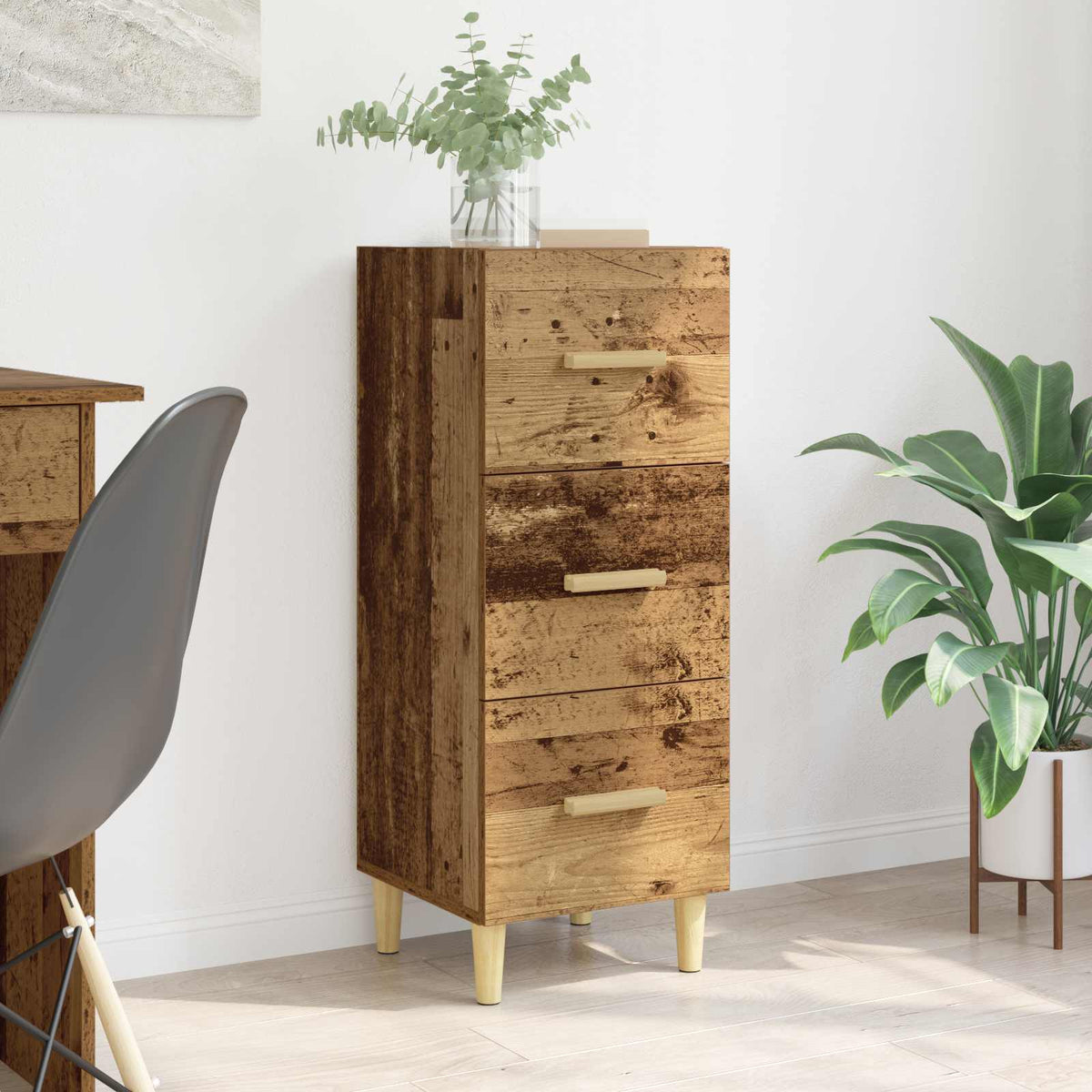 vidaXL Sideboard Old wood 34.5 x 34 x 90 cm Engineered Wood