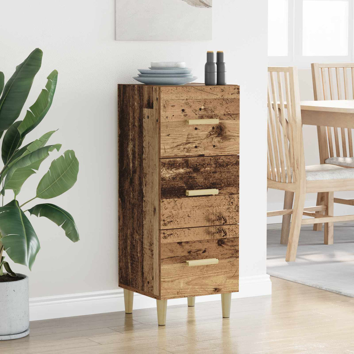 vidaXL Sideboard Old wood 34.5 x 34 x 90 cm Engineered Wood