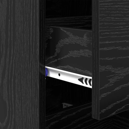 vidaXL Sideboard Black oak 34.5 x 34 x 90 cm Engineered wood