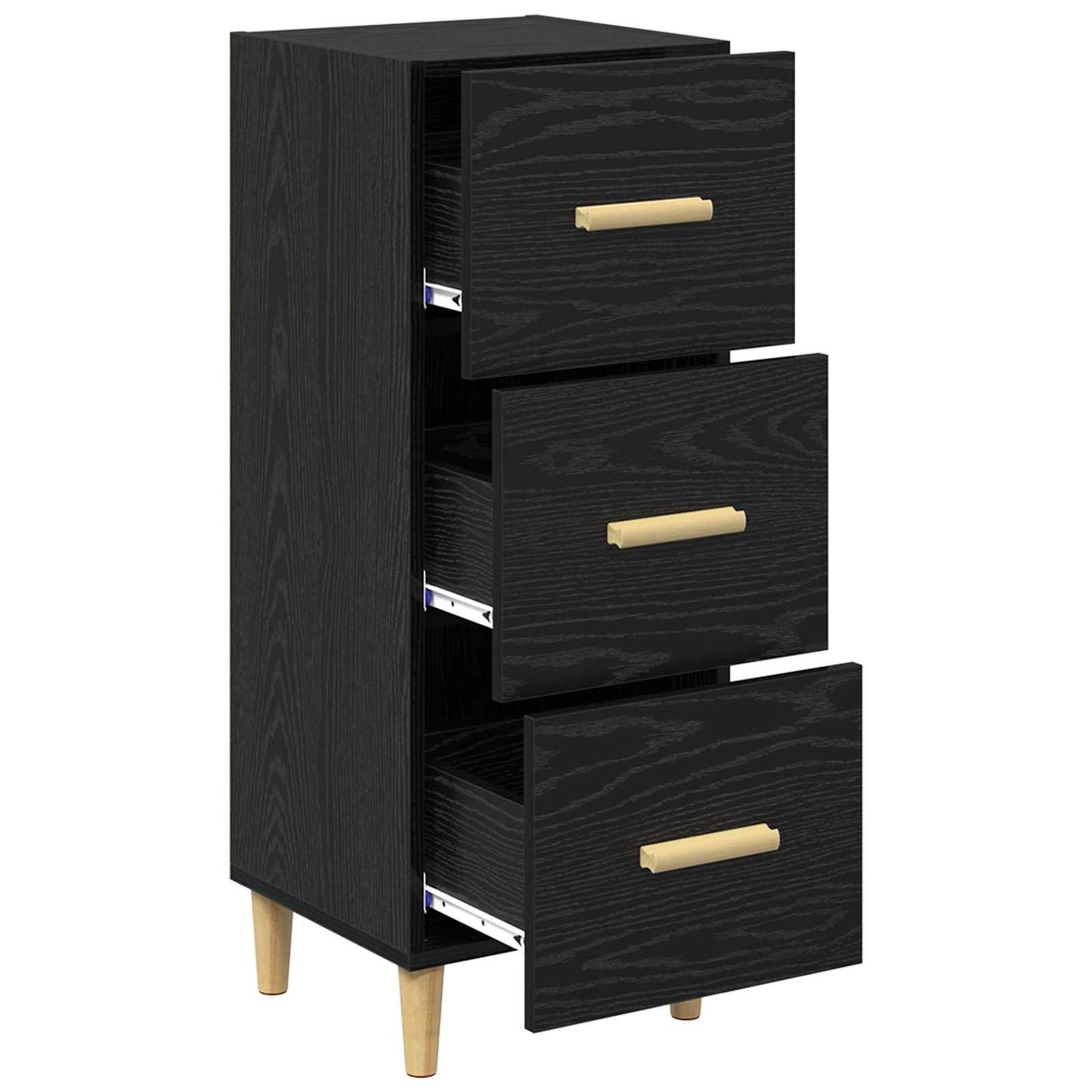 vidaXL Sideboard Black oak 34.5 x 34 x 90 cm Engineered wood