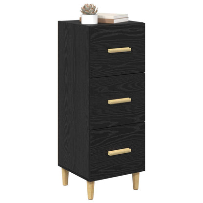 vidaXL Sideboard Black oak 34.5 x 34 x 90 cm Engineered wood