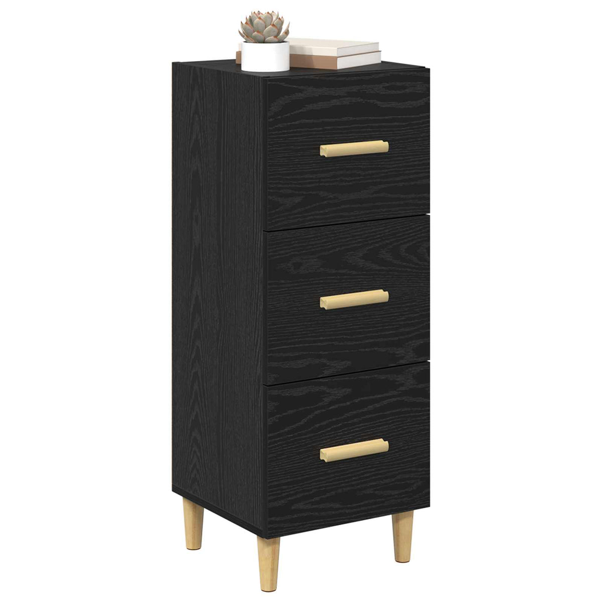 vidaXL Sideboard Black oak 34.5 x 34 x 90 cm Engineered Wood