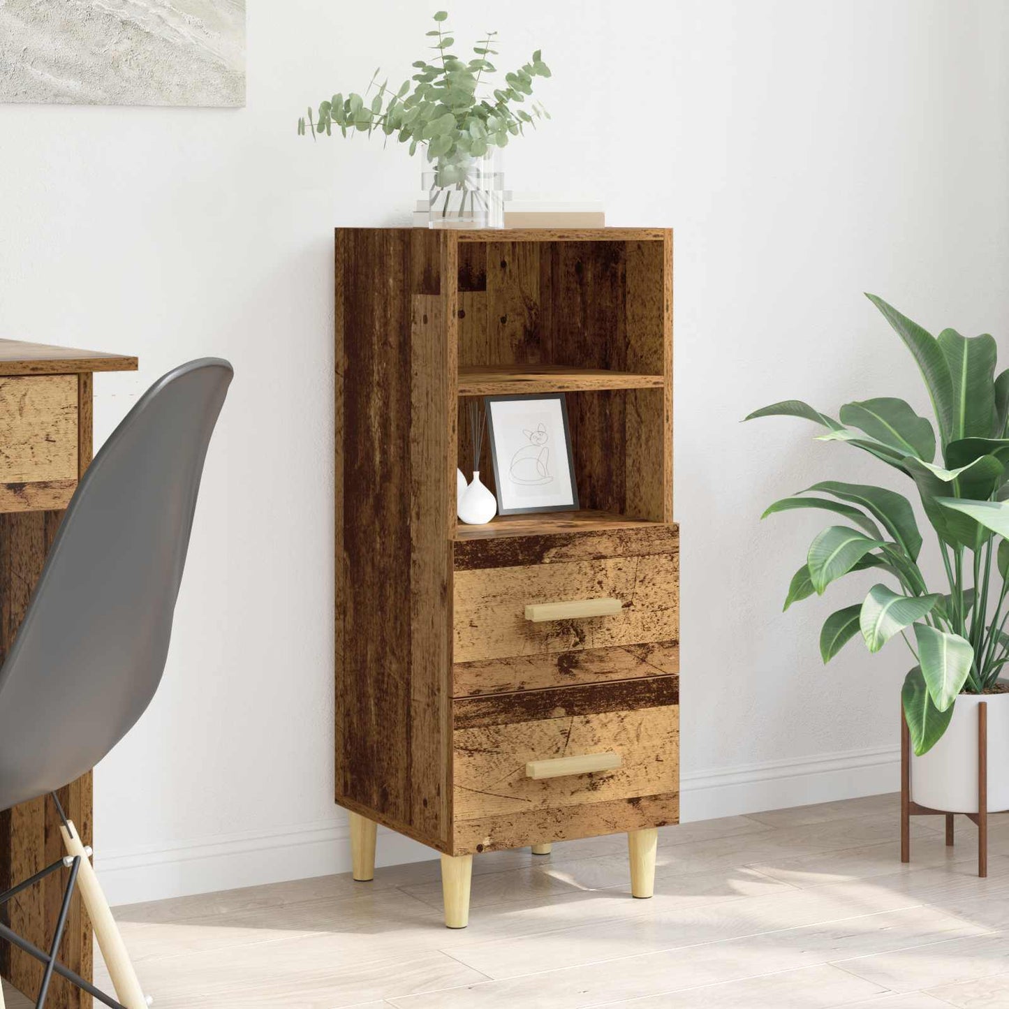 vidaXL Sideboard Old wood 34 x 34.5 x 90 cm Engineered Wood