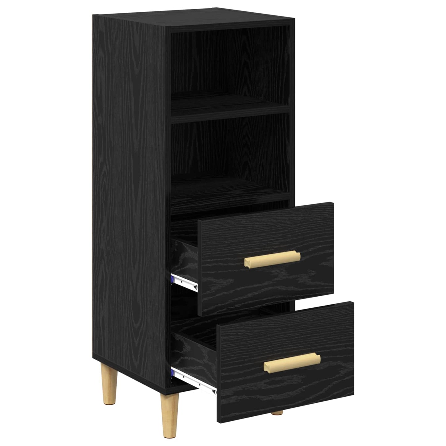 vidaXL Sideboard Black oak 34 x 34.5 x 90 cm Engineered wood