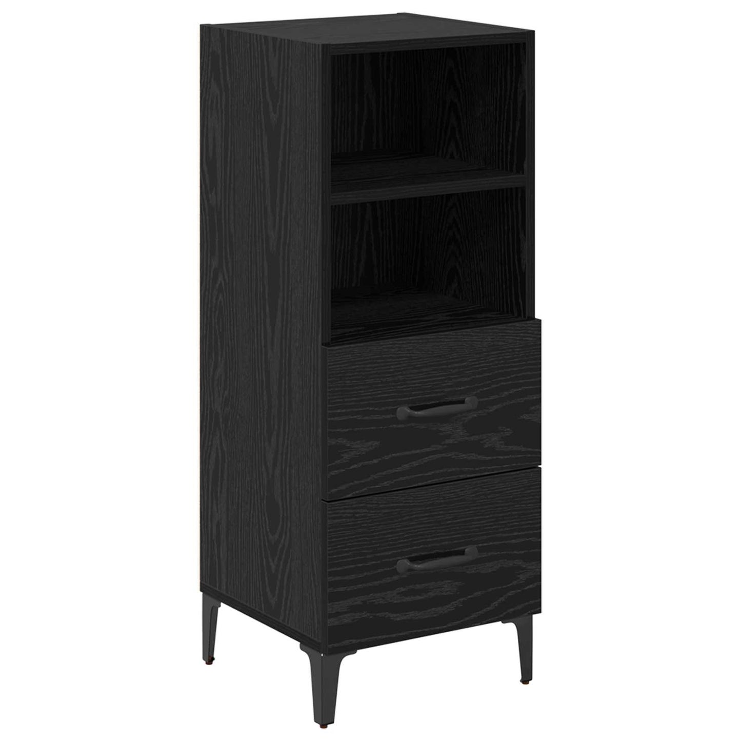vidaXL Sideboard Black oak 34 x 34.5 x 90 cm Engineered wood