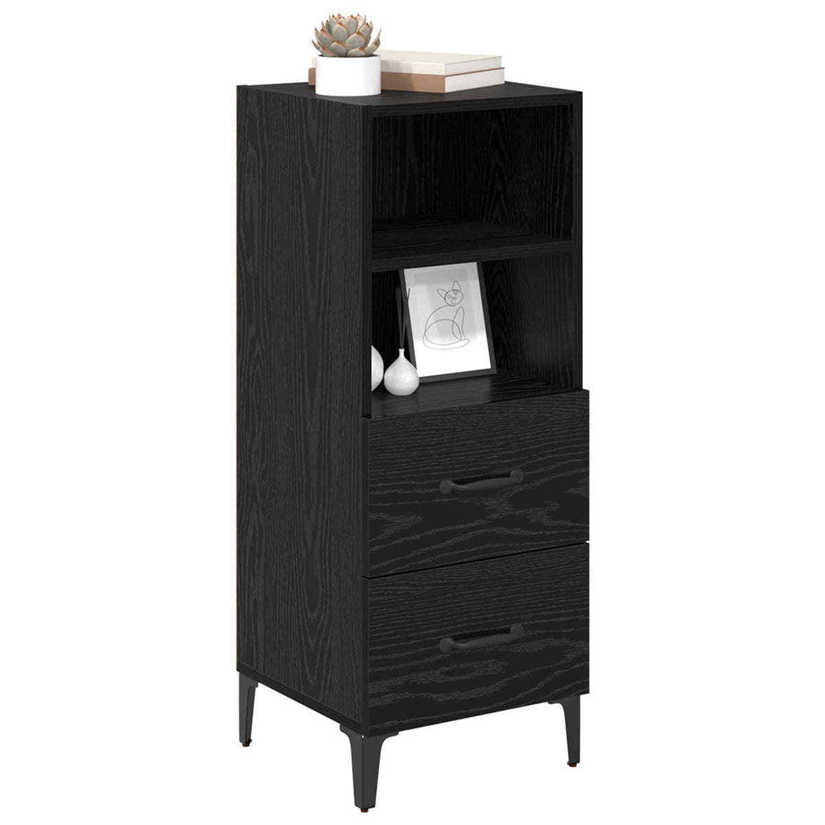 vidaXL Sideboard Black oak 34 x 34.5 x 90 cm Engineered Wood