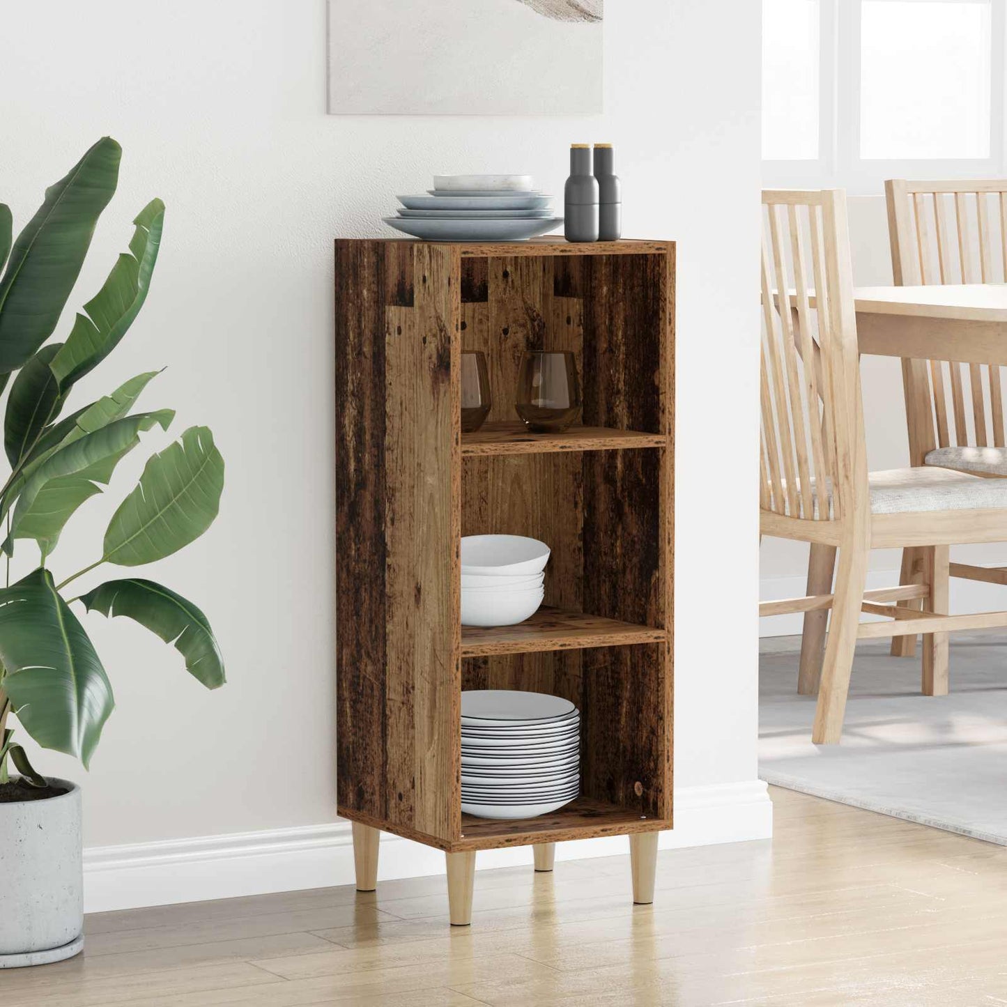 vidaXL Sideboard Old Wood 34.5 x 32.5 x 90 cm Engineered Wood