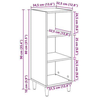 vidaXL Sideboard Old Wood 34.5 x 32.5 x 90 cm Engineered Wood
