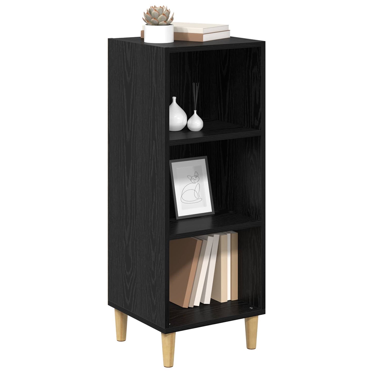 vidaXL Sideboard Black Oak 34.5 x 32.5 x 90 cm Engineered Wood