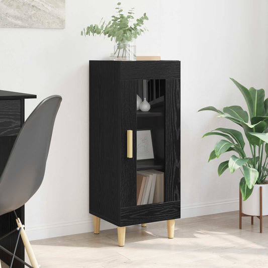 vidaXL Sideboard Black Oak 34.5 x 32.5 x 90 cm Engineered Wood