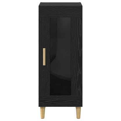 vidaXL Sideboard Black Oak 34.5 x 32.5 x 90 cm Engineered Wood