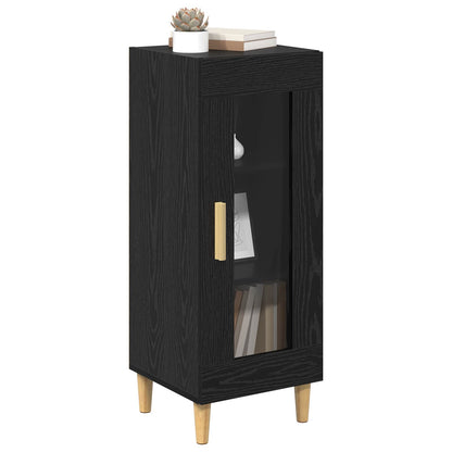 vidaXL Sideboard Black Oak 34.5 x 32.5 x 90 cm Engineered Wood