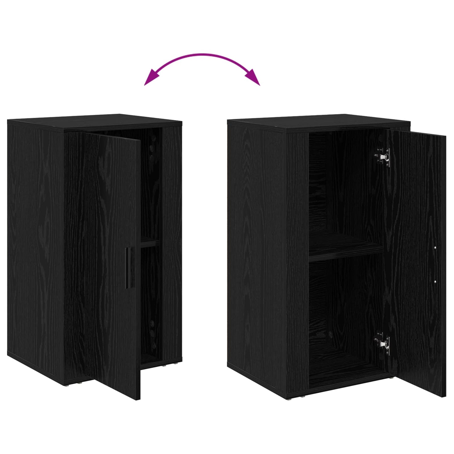 vidaXL Sideboard Black Oak 40 x 33 x 70 cm Engineered Wood