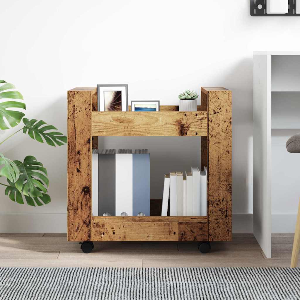 vidaXL Desk Trolley Old Wood 60 x 45 x 60 cm Engineered Wood