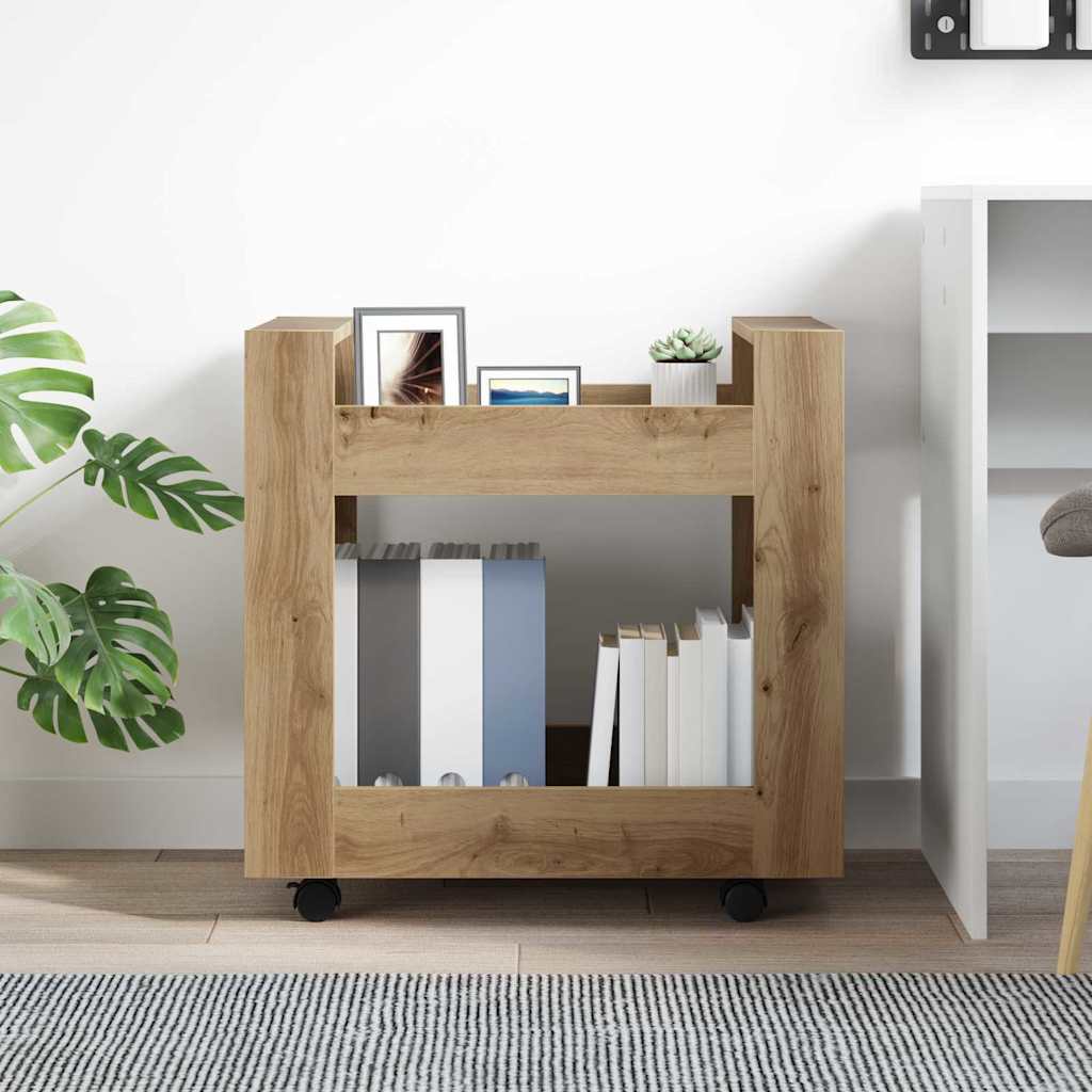 vidaXL Desk Trolley Artisan Oak 60 x 45 x 60 cm Engineered Wood