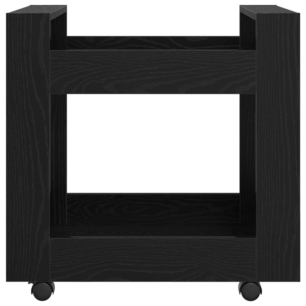 vidaXL Desk Trolley Black Oak 60 x 45 x 60 cm Engineered Wood