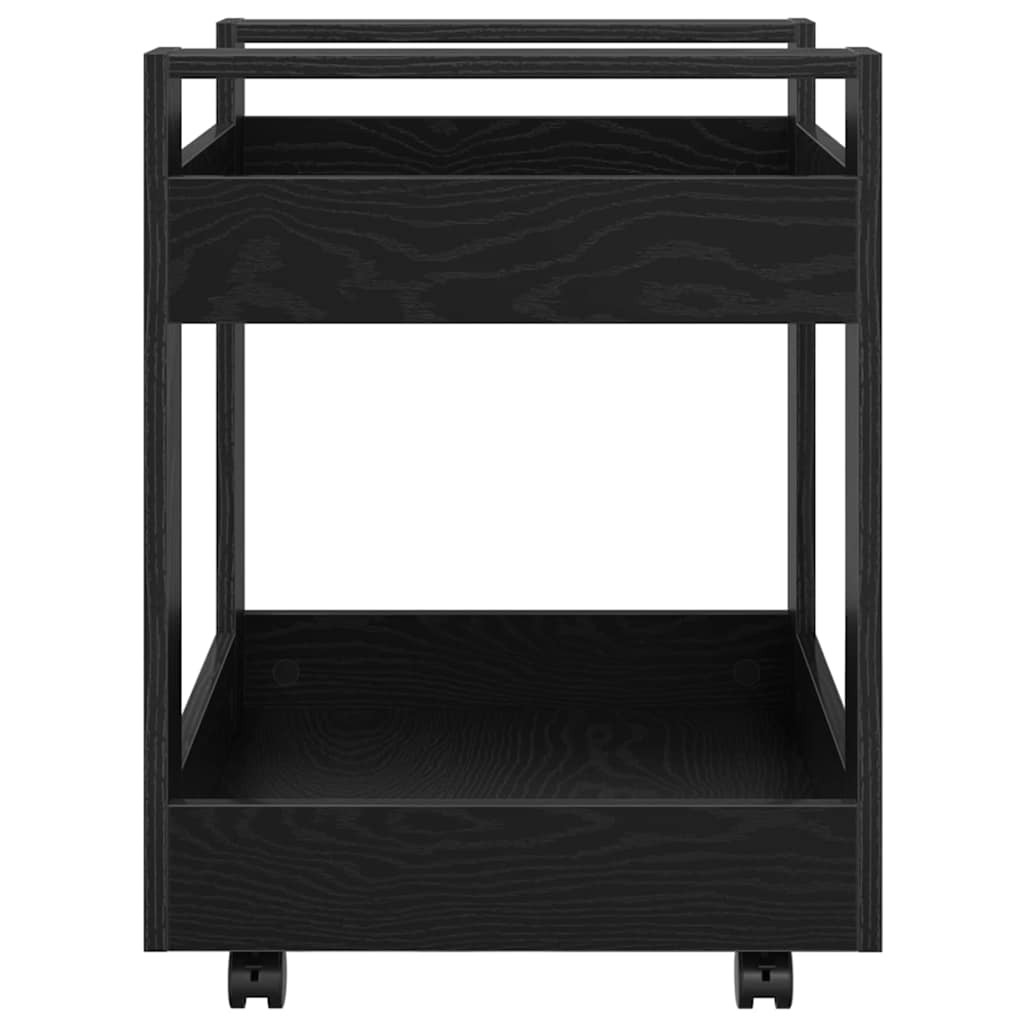 vidaXL Desk Trolley Black Oak 60 x 45 x 60 cm Engineered Wood