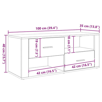 vidaXL TV Cabinet 100 x 35 x 40 cm Artisan Oak Engineered Wood
