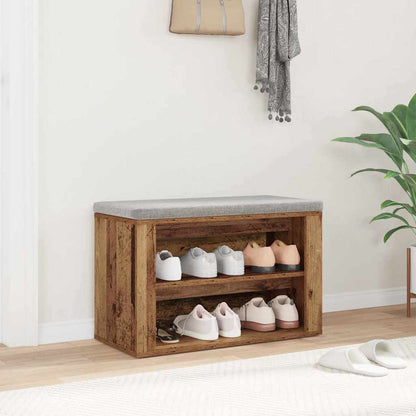 vidaXL Shoe Rack with Shelf Old wood 75 x 35 x 45 cm Engineered wood