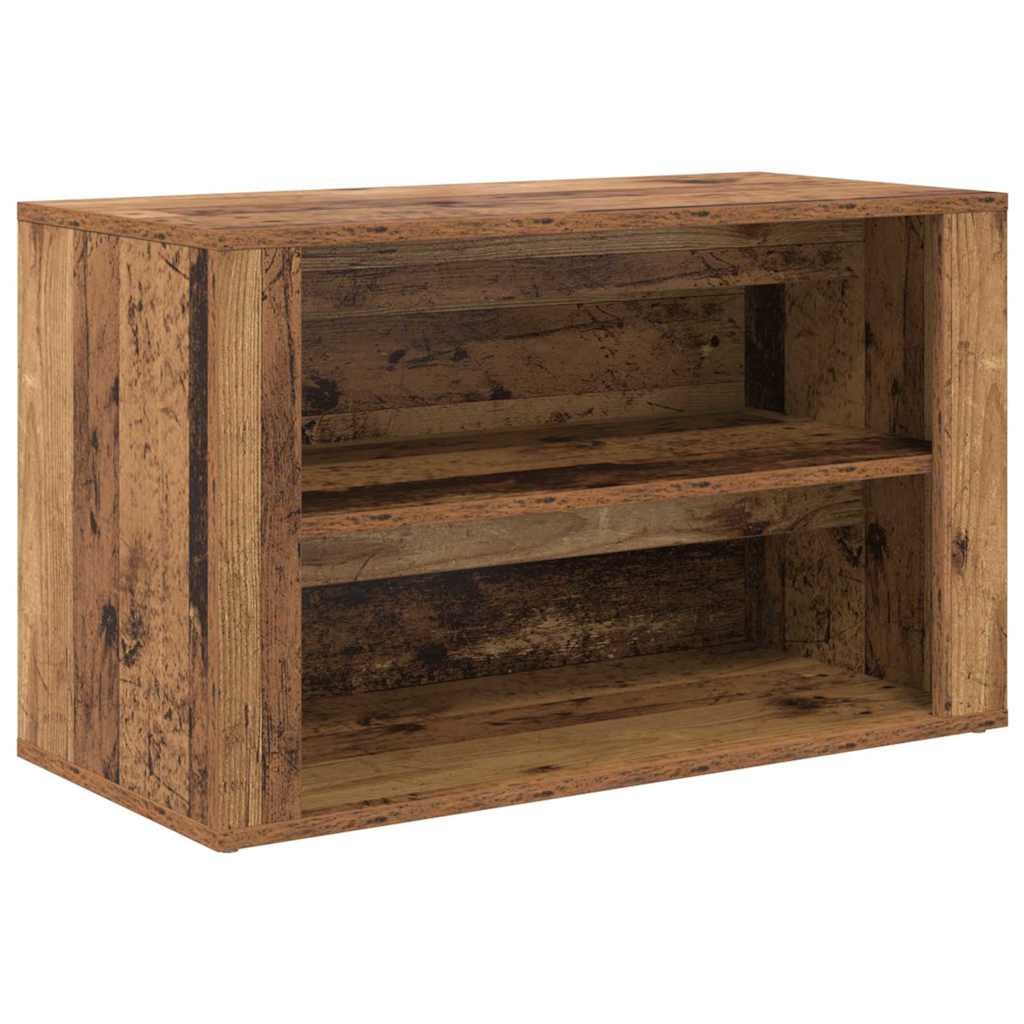vidaXL Shoe Rack with Shelf Old wood 75 x 35 x 45 cm Engineered wood