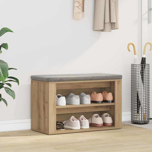 vidaXL Shoe Rack 75 x 35 x 45 cm Engineered Wood Artisan oak