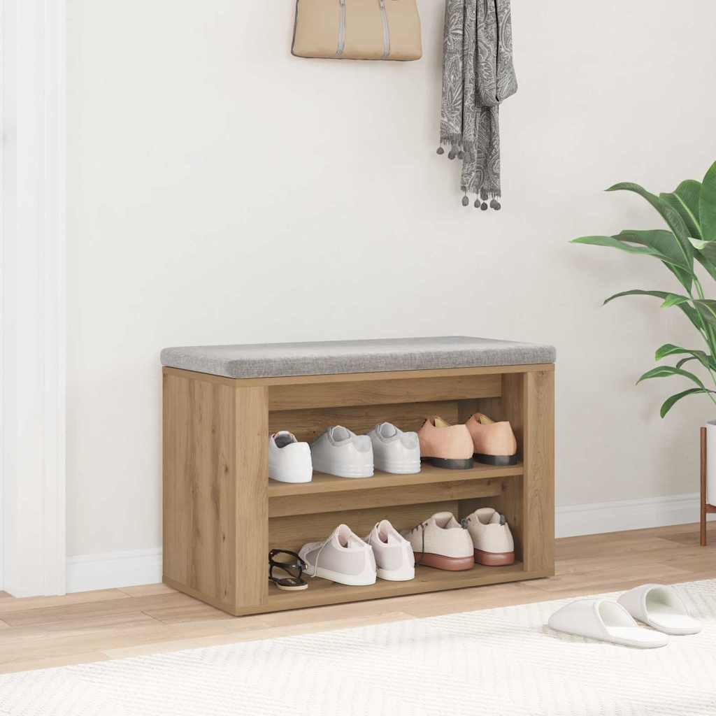 vidaXL Shoe Rack Artisan oak 75 x 35 x 45 cm Engineered wood
