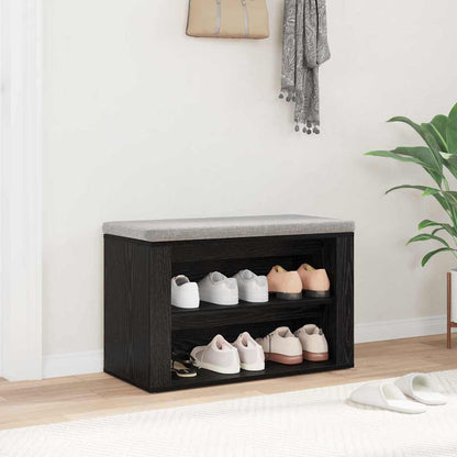 vidaXL Shoe Rack 75 x 35 x 45 cm Engineered Wood Black oak