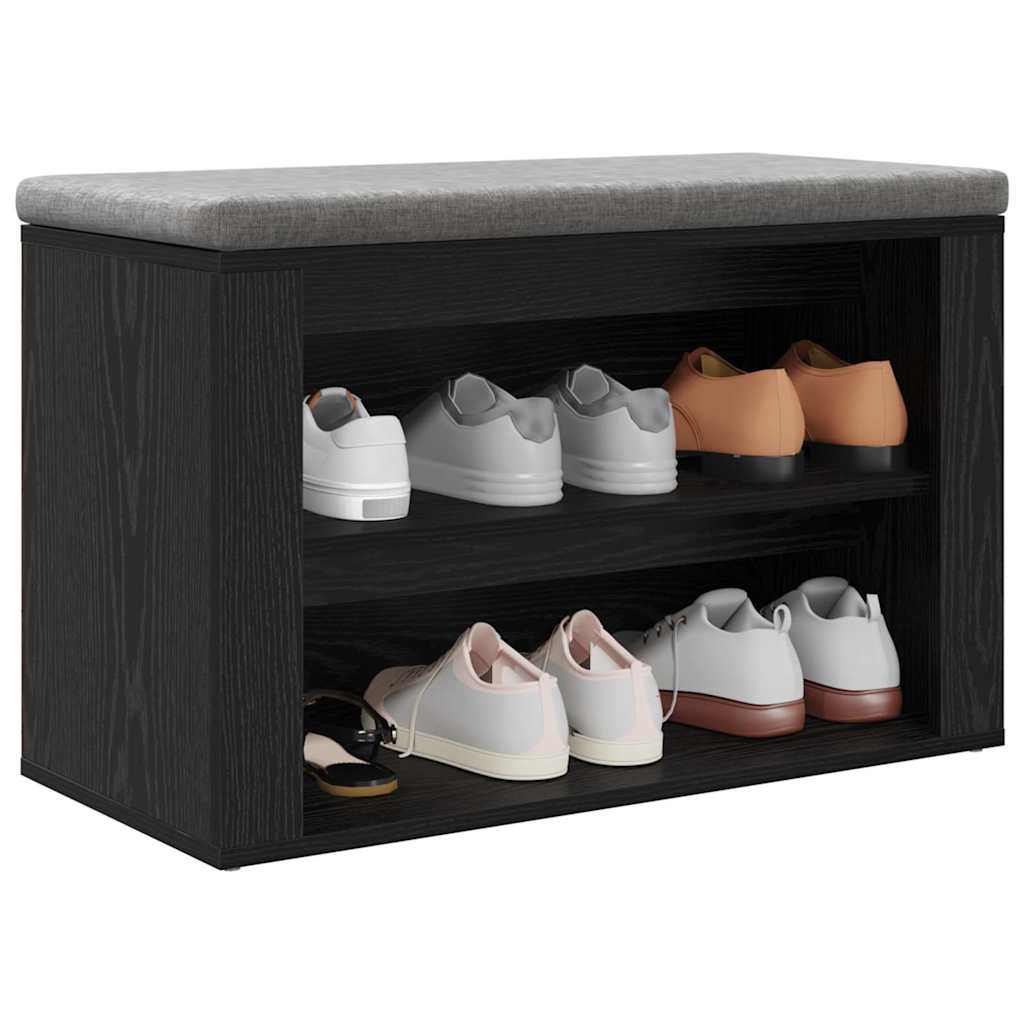 vidaXL Shoe Rack 75 x 35 x 45 cm Engineered Wood Black oak