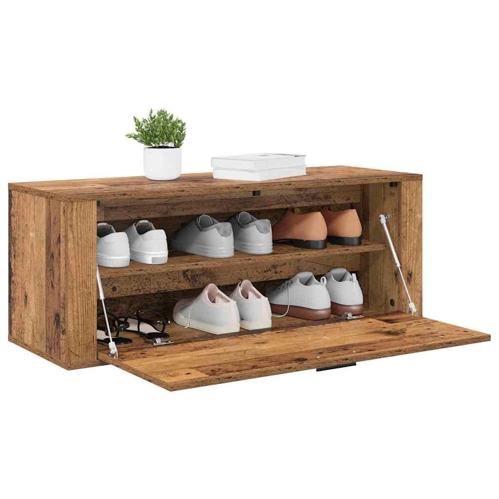 vidaXL Shoe Cabinet Old wood 100 x 35 x 38 cm Engineered wood