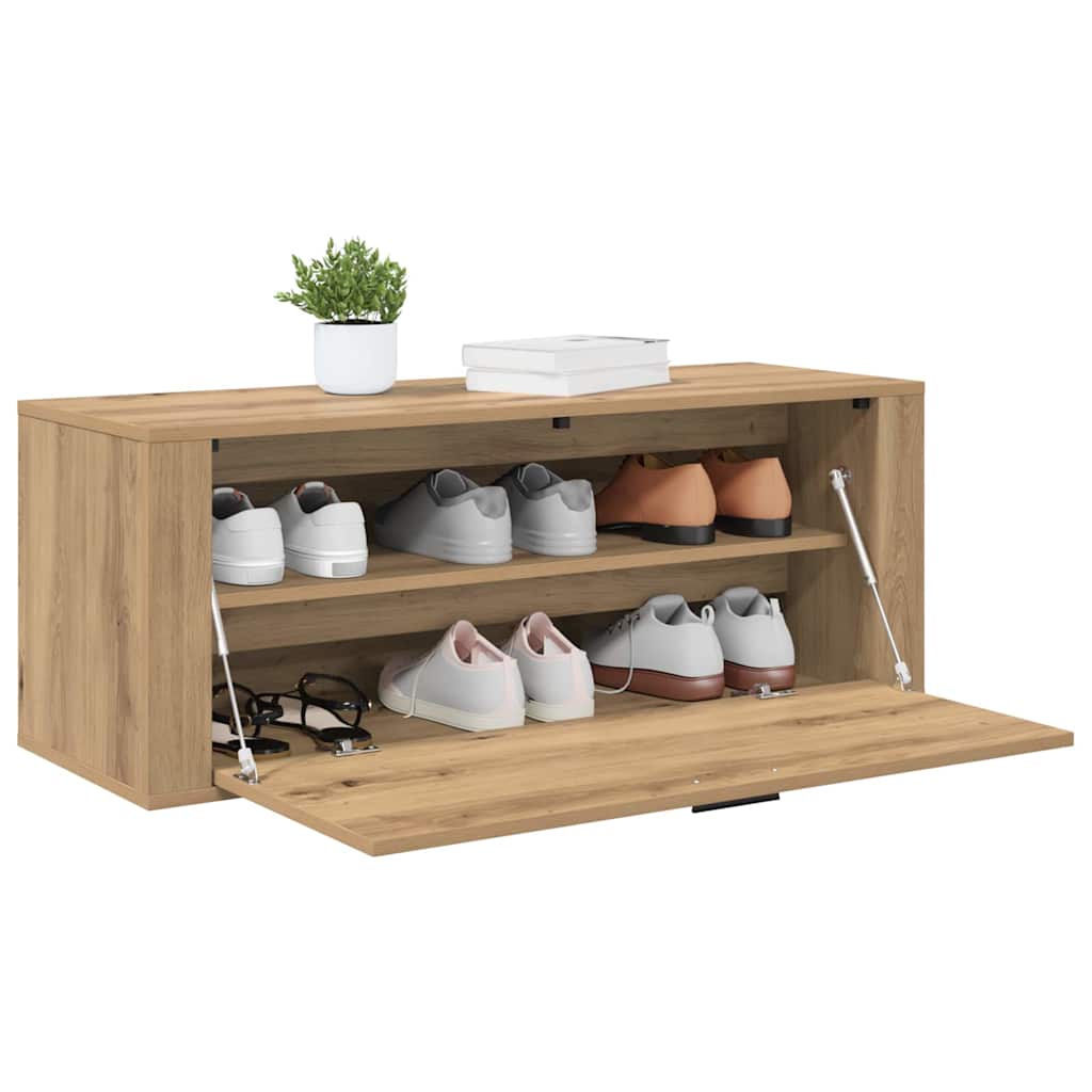 vidaXL Shoe Cabinet 100 x 35 x 38 cm Engineered Wood Artisan Oak