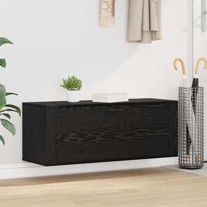 vidaXL Shoe Cabinet 100 x 35 x 38 cm Engineered Wood Black Oak