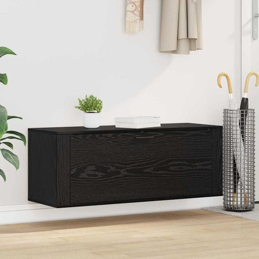 vidaXL Shoe Cabinet 100 x 35 x 38 cm Engineered Wood Black Oak