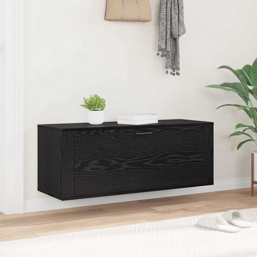 vidaXL Shoe Cabinet 100 x 35 x 38 cm Engineered Wood Black Oak