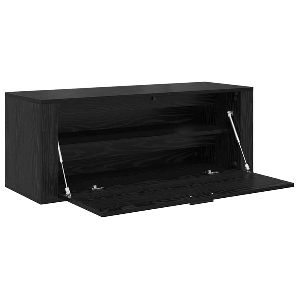 vidaXL Shoe Cabinet 100 x 35 x 38 cm Engineered Wood Black Oak