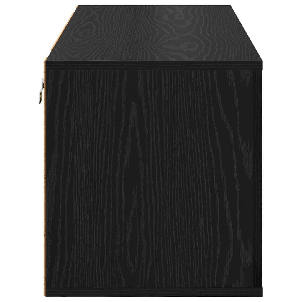 vidaXL Shoe Cabinet 100 x 35 x 38 cm Engineered Wood Black Oak