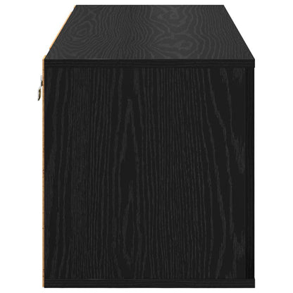 vidaXL Shoe Cabinet 100 x 35 x 38 cm Engineered Wood Black Oak
