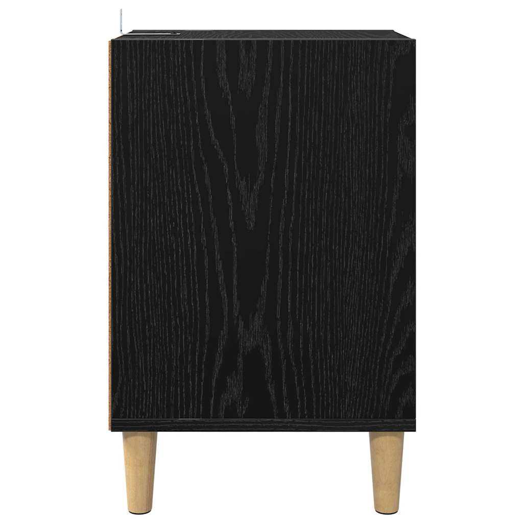 vidaXL TV Cabinet Black Oak 100 x 35 x 55 cm Engineered Wood