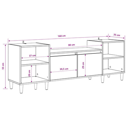 vidaXL TV Cabinet 160 x 35 x 55 cm Artisan Oak Engineered Wood