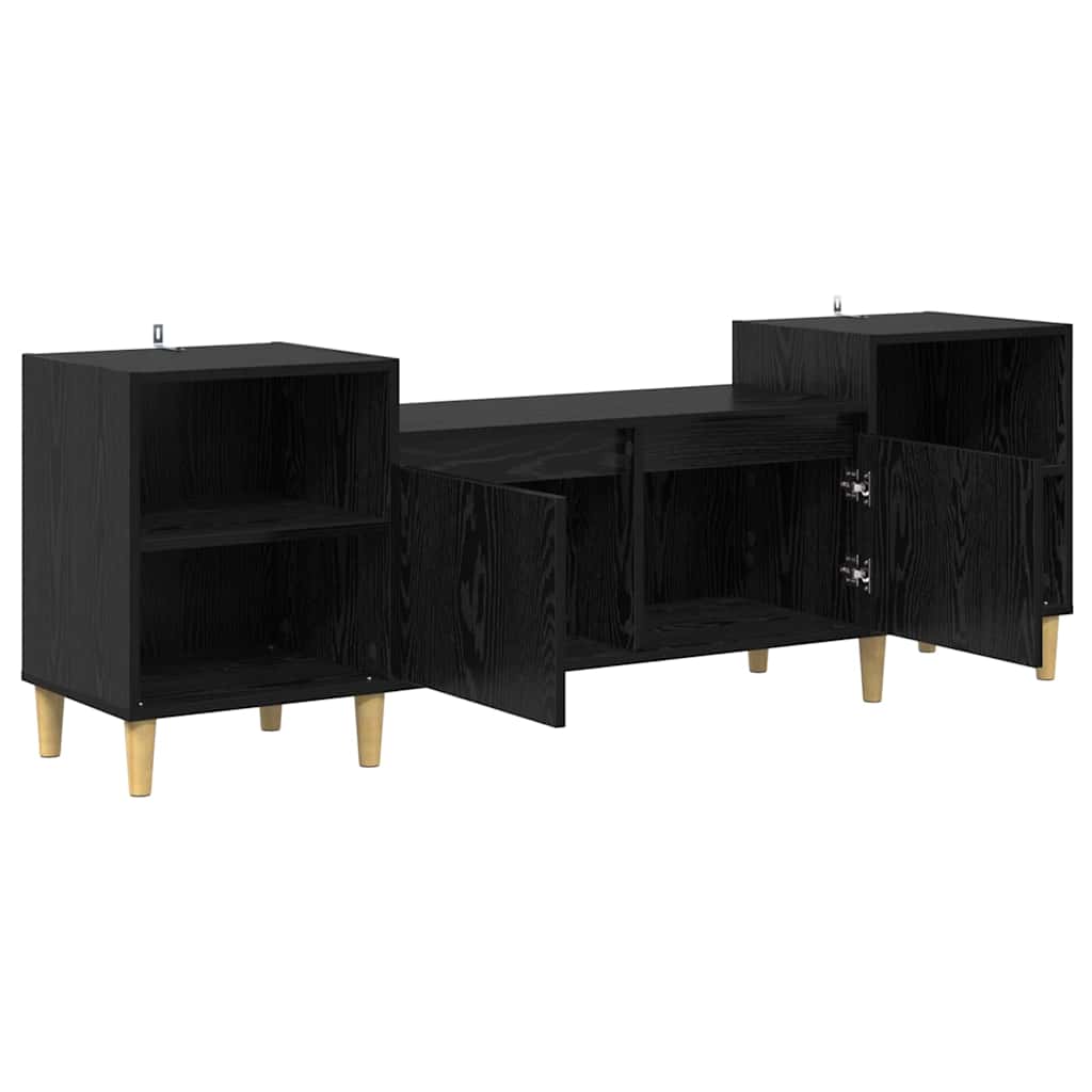 vidaXL TV Cabinet 160 x 35 x 55 cm Black Oak Engineered Wood