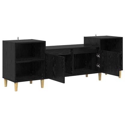 vidaXL TV Cabinet 160 x 35 x 55 cm Black Oak Engineered Wood