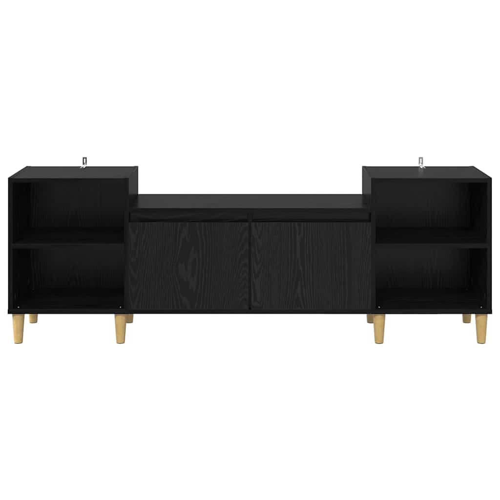 vidaXL TV Cabinet 160 x 35 x 55 cm Black Oak Engineered Wood
