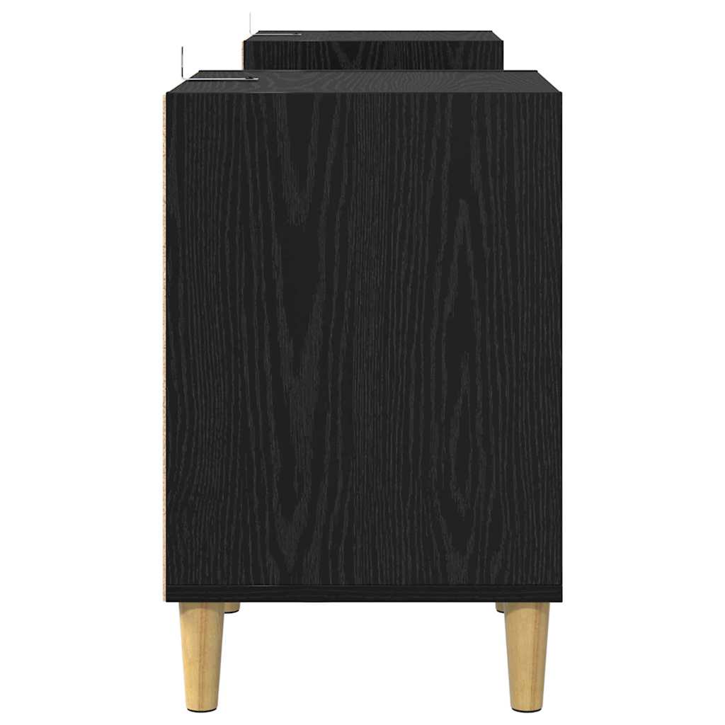 vidaXL TV Cabinet Black Oak 160 x 35 x 55 cm Engineered Wood