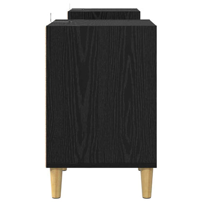 vidaXL TV Cabinet Black Oak 160 x 35 x 55 cm Engineered Wood
