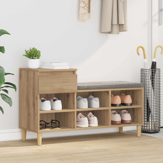 vidaXL Shoe Cabinet Artisan Oak 102 x 36 x 60 cm Engineered Wood