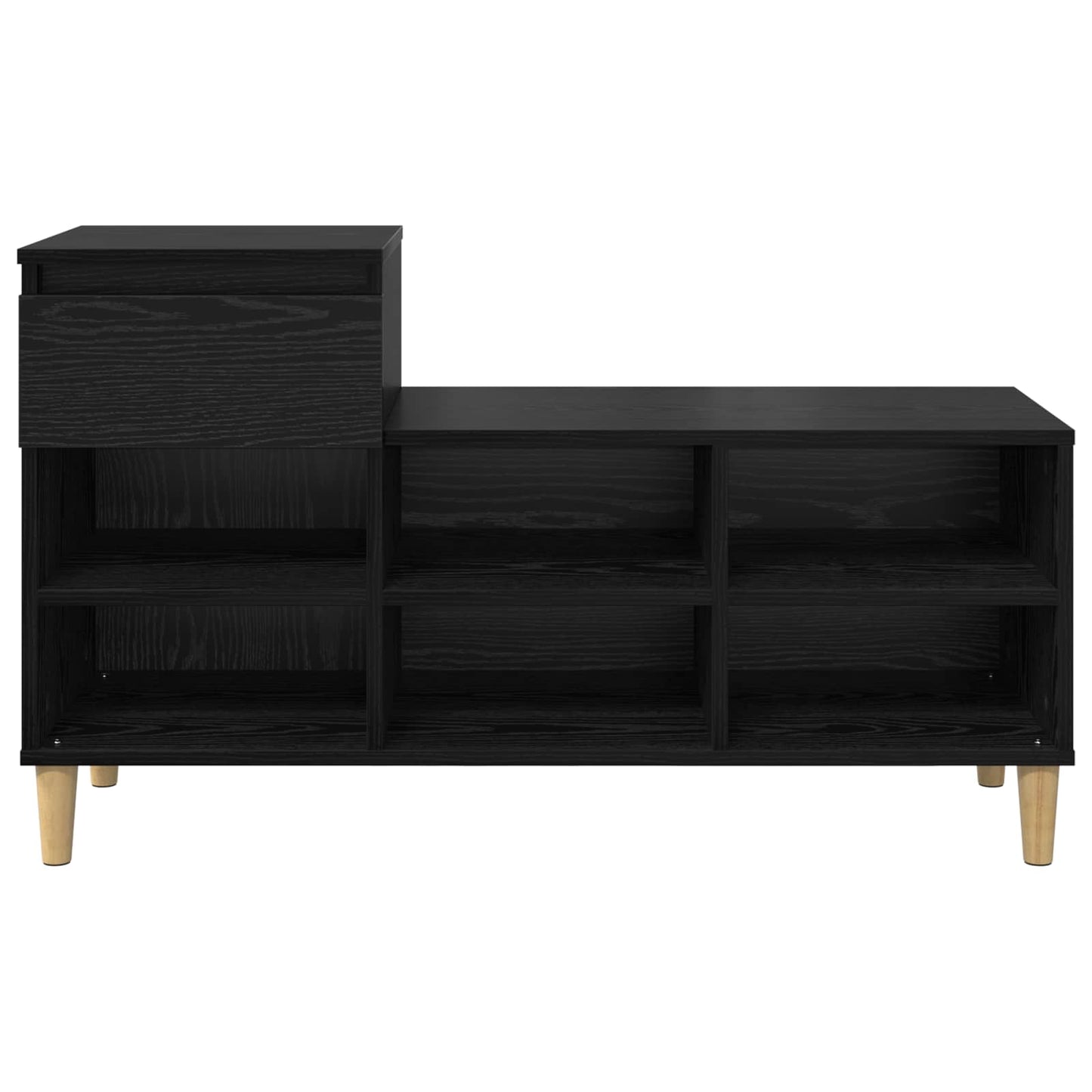vidaXL Shoe Cabinet Black Oak 102 x 36 x 60 cm Engineered Wood