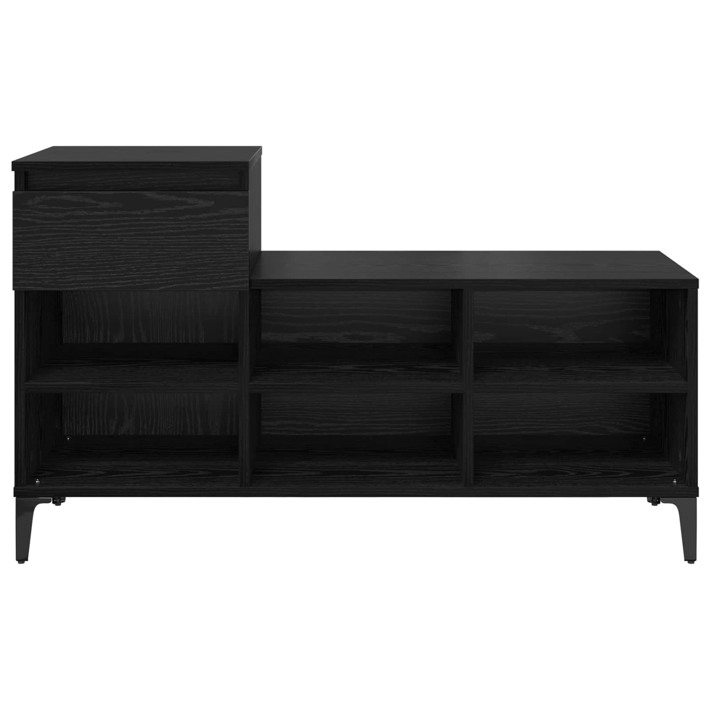 vidaXL Shoe Cabinet Black oak 102 x 36 x 60 cm Engineered wood