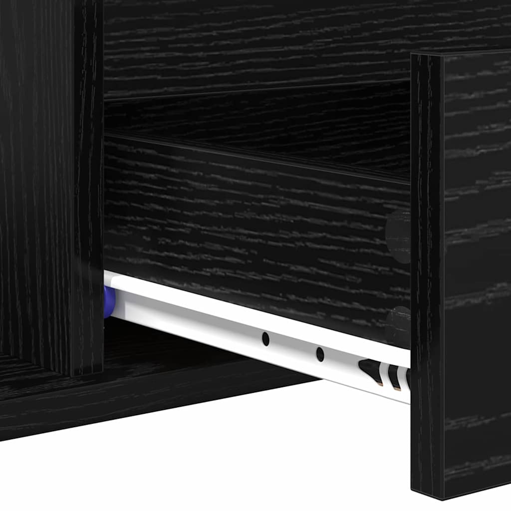 vidaXL Coffee Table Black Oak 90 x 49 x 45 cm Engineered Wood