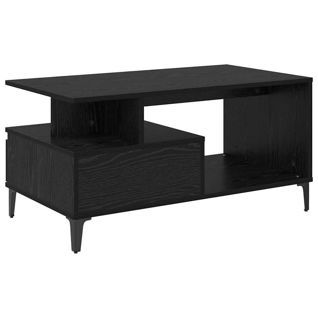vidaXL Coffee Table Black Oak 90 x 49 x 45 cm Engineered Wood