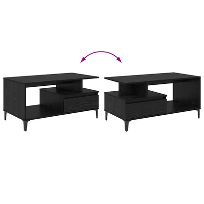 vidaXL Coffee Table Black Oak 90 x 49 x 45 cm Engineered Wood