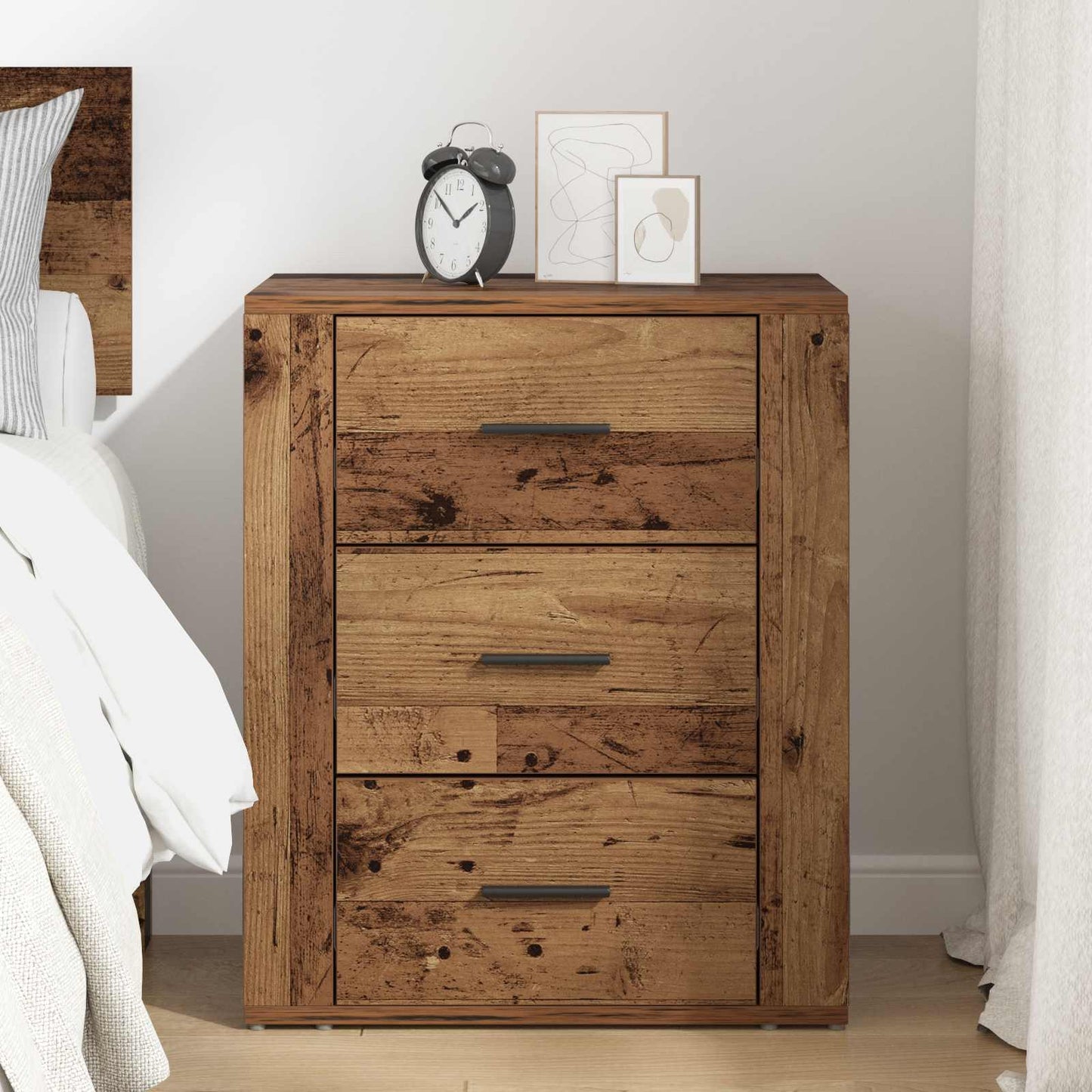 vidaXL Bedside Cabinet Old Wood 35 x 50 x 60 cm Engineered Wood